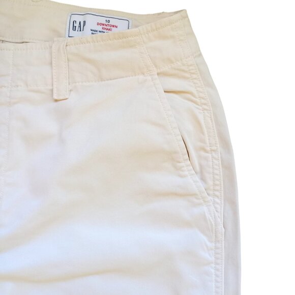 GAP Downtown Khaki Women's Pants - Size 10, Regenerative Cotton Beige Chinos - Picture 8 of 12